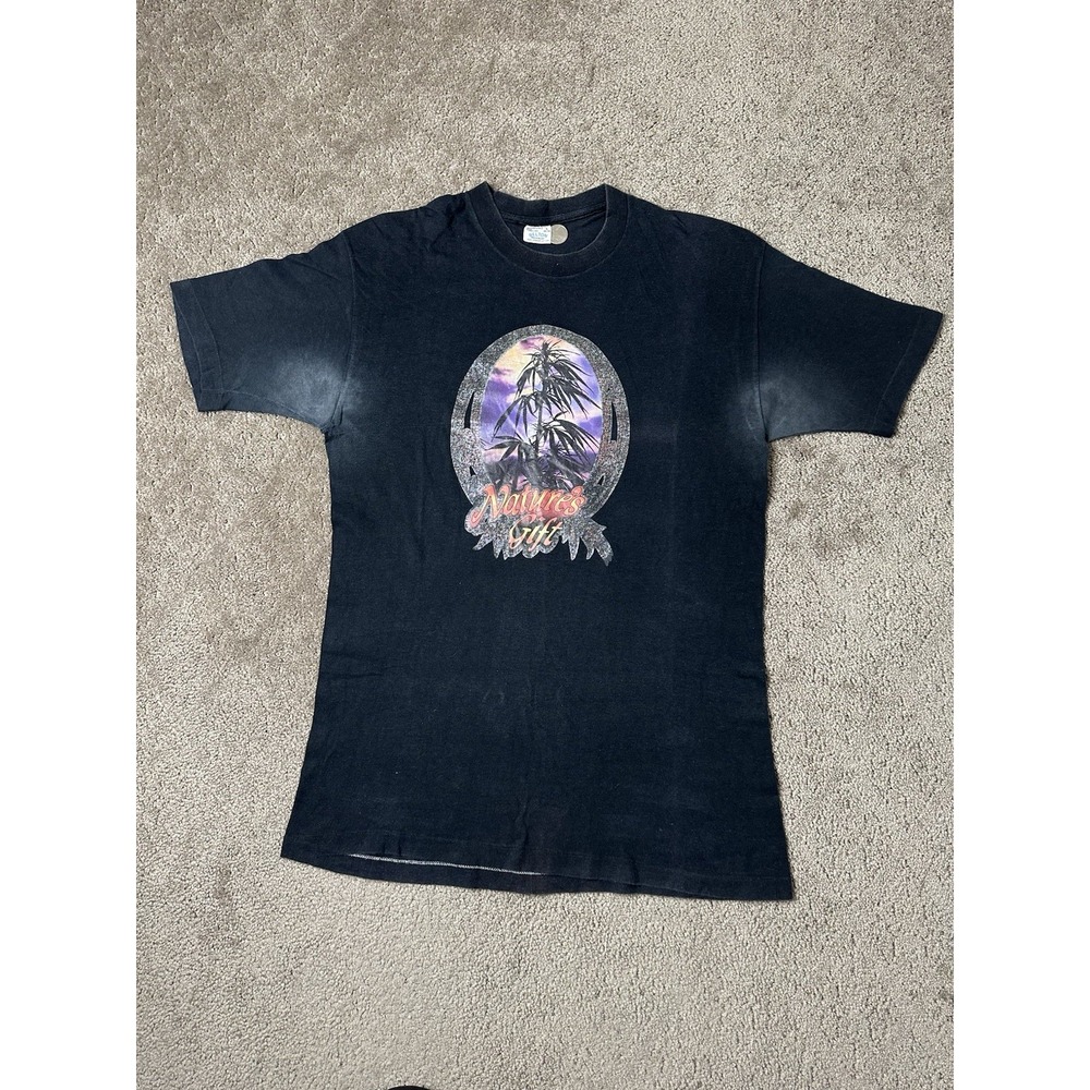 Vintage Mens Tshitr 70's Belton Marijuana Nature's Gift Streetwear Y2K, Size L